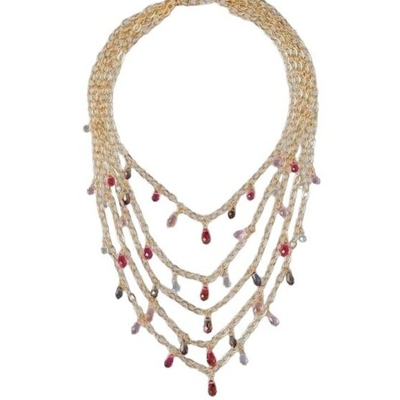 Chico's Delicate Look Jeweled Multi-Row Necklace - Picture 2 of 7